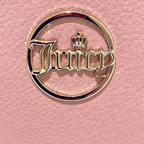 Juicy Couture Taffy Crowns Fit Pink Gold Logo Wristlet Wallet NWT - Picture 5 of 8